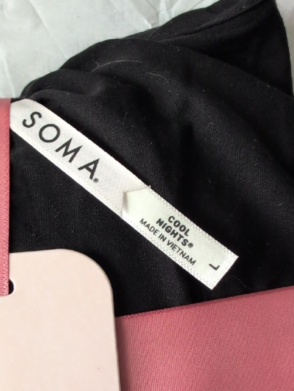 Soma Cool Nights Sleep Set in Black with Pink Band - Picture 4 of 4